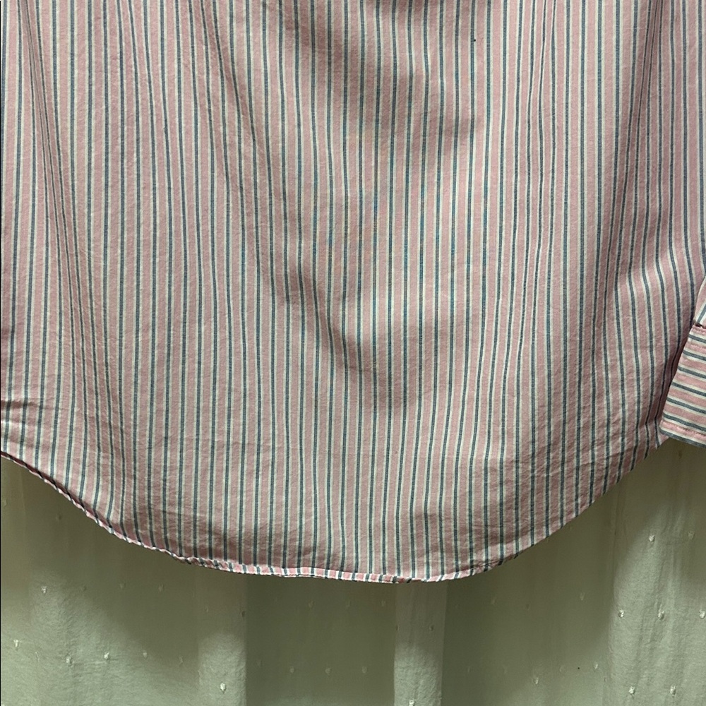 Vintage Ralph Lauren Pink/Blue Striped Preppy Shirt Men's Small Collegiate - Picture 8 of 13